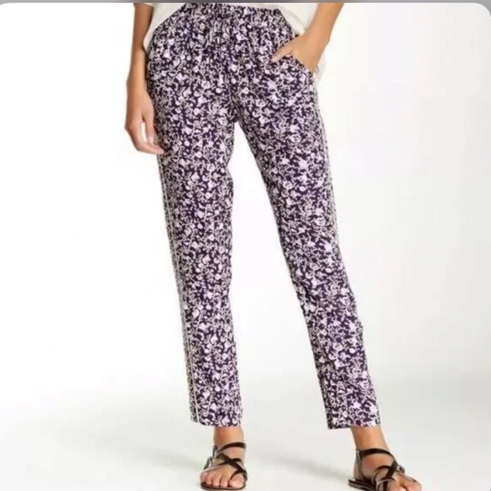 Rebecca Taylor Indian Floral Purple Pants